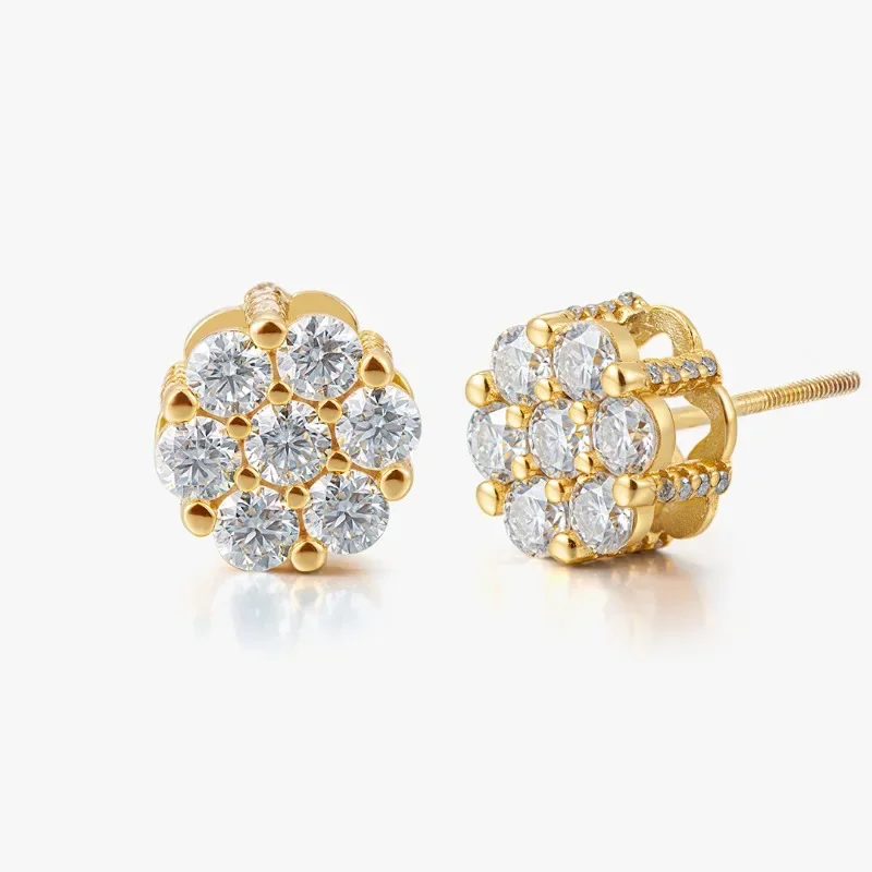 Hot selling D color moissanite stud earrings Internet celebrity hot selling fashion accessories exquisite new style