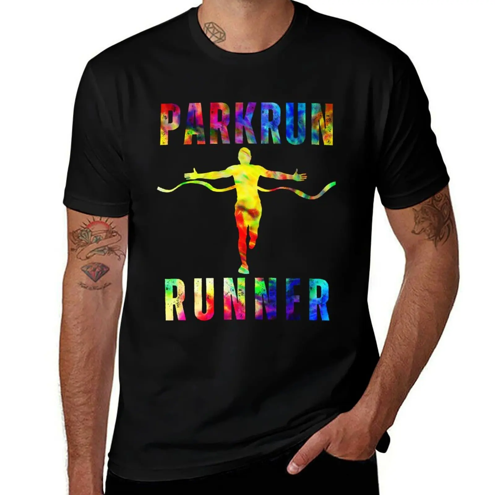 ParkRun Runner Tie Dye Gift for Runner After Run Shirt Gift for Marathon Runner T-Shirt Simple Trendy Casual T-Shirt