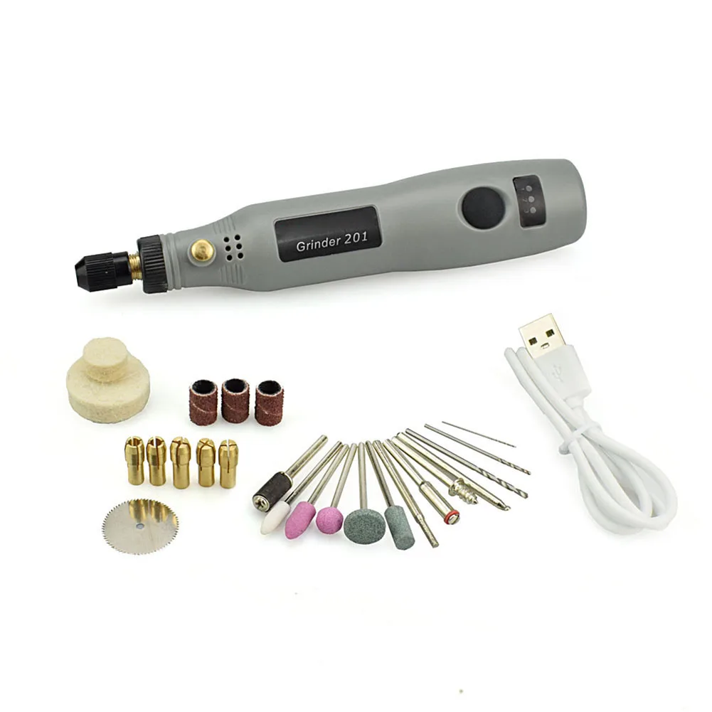 Kit di utensili rotanti senza fili USB penna per incisione per la lavorazione del legno fai da te per gioielli MINI rettificatrice per penna lucidante in vetro metallico