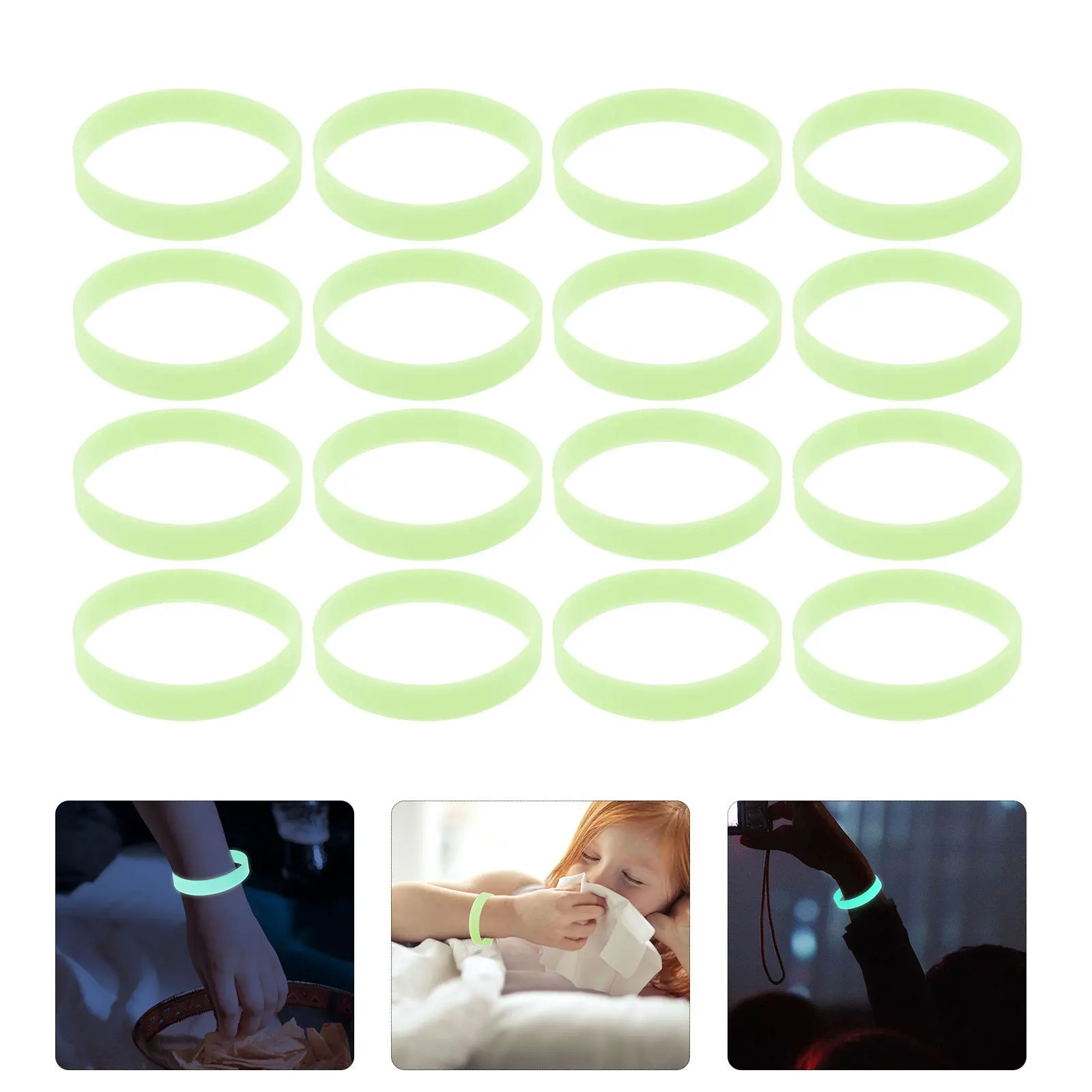 

100Pcs Glow in The Dark Silicone Wristband Luminous Bracelets Party Night Running Outdoor Sports Glow in The Dark Bracelets