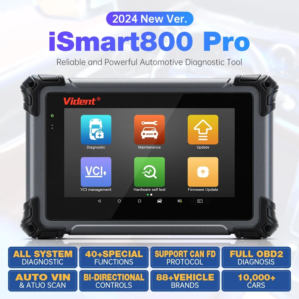 Vident iSmart 800 Pro All System OBD2 Scanner Automotive Diagnostic Tool with 40+ Reset Active Test Code Reader Key Coding Tool