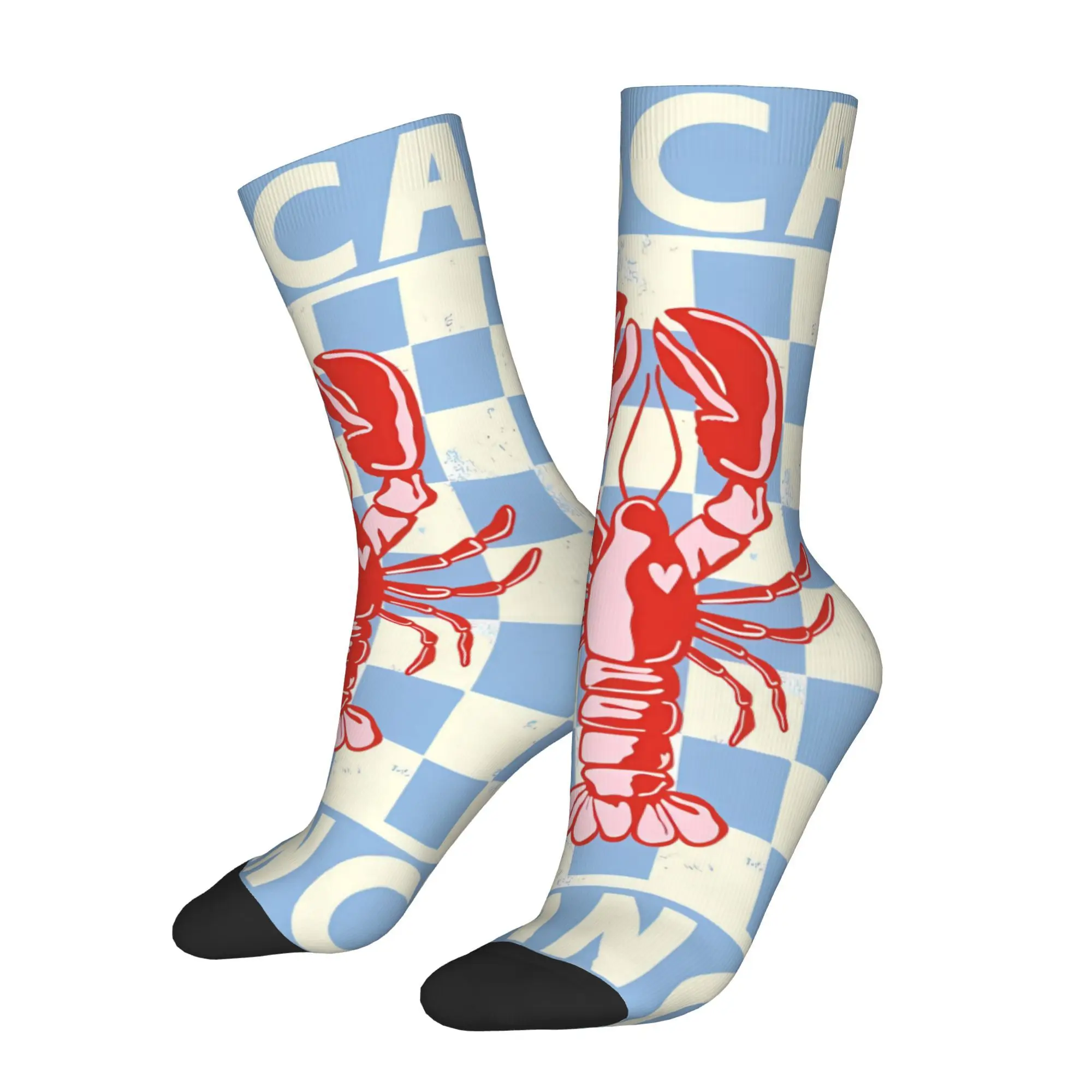 

Забавные носки для мужчин, носки с рисунком LOBSTER в стиле хип-хоп, Harajuku, счастливый дышащий узор, носки с принтом, новинка, подарок