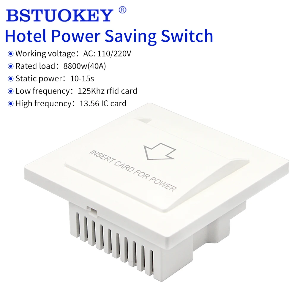 Wall Access Control Energy Saving Switch With 125KHz / 13.56Mhz RFID Card M1/T1/TK4100/T5577/EM4305 Hotel Room electronic Switch