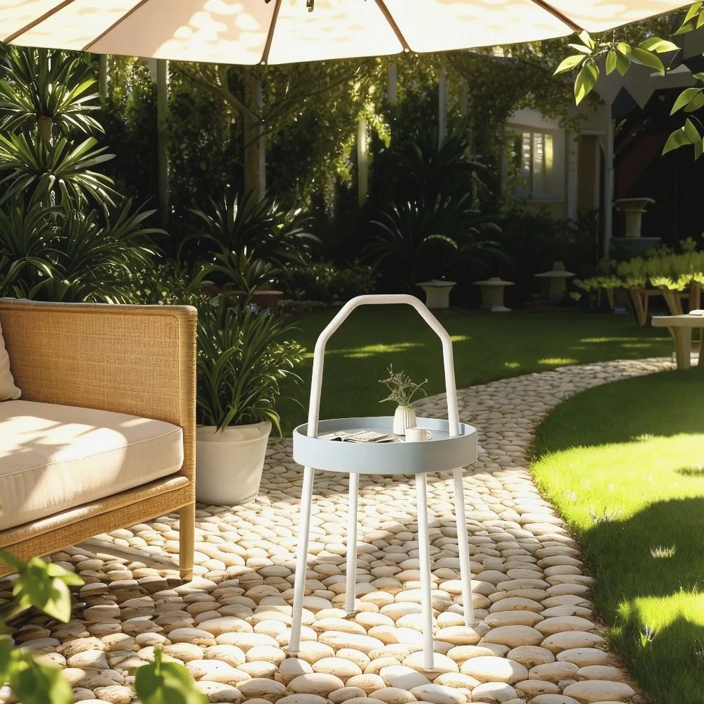 โต๊ะข้างโซฟาโลหะ โต๊ะกาแฟขนาดเล็กแบบพกพา โต๊ะข้างโซฟาในห้องนอน โต๊ะกาแฟ เฟอร์นิเจอร์