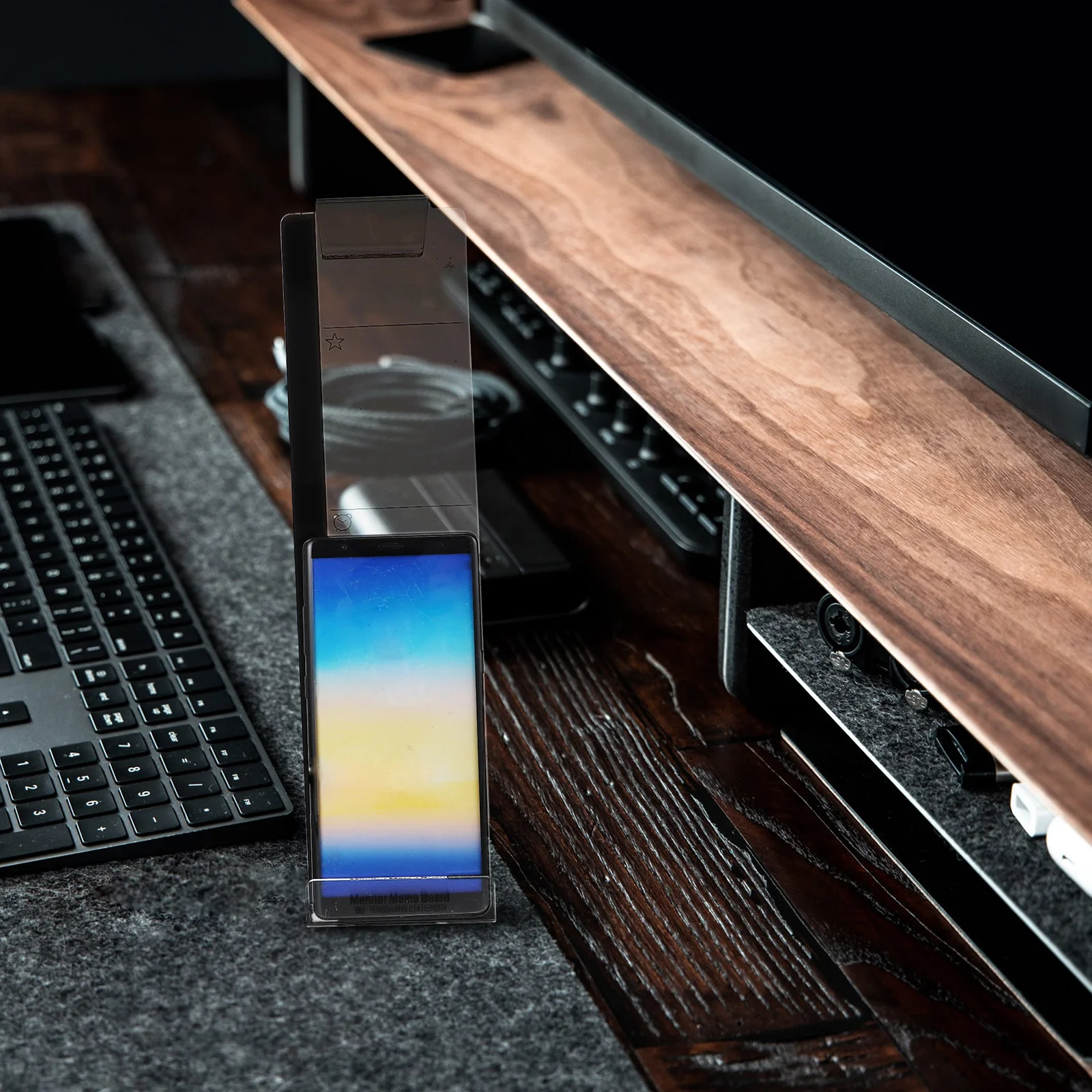 2 قطعة حامل هاتف مذكرة مجلس مجموعة لوحة شفافة لمكتب مراقبة المنزل رسالة المنظم دفتر الملحقات #2