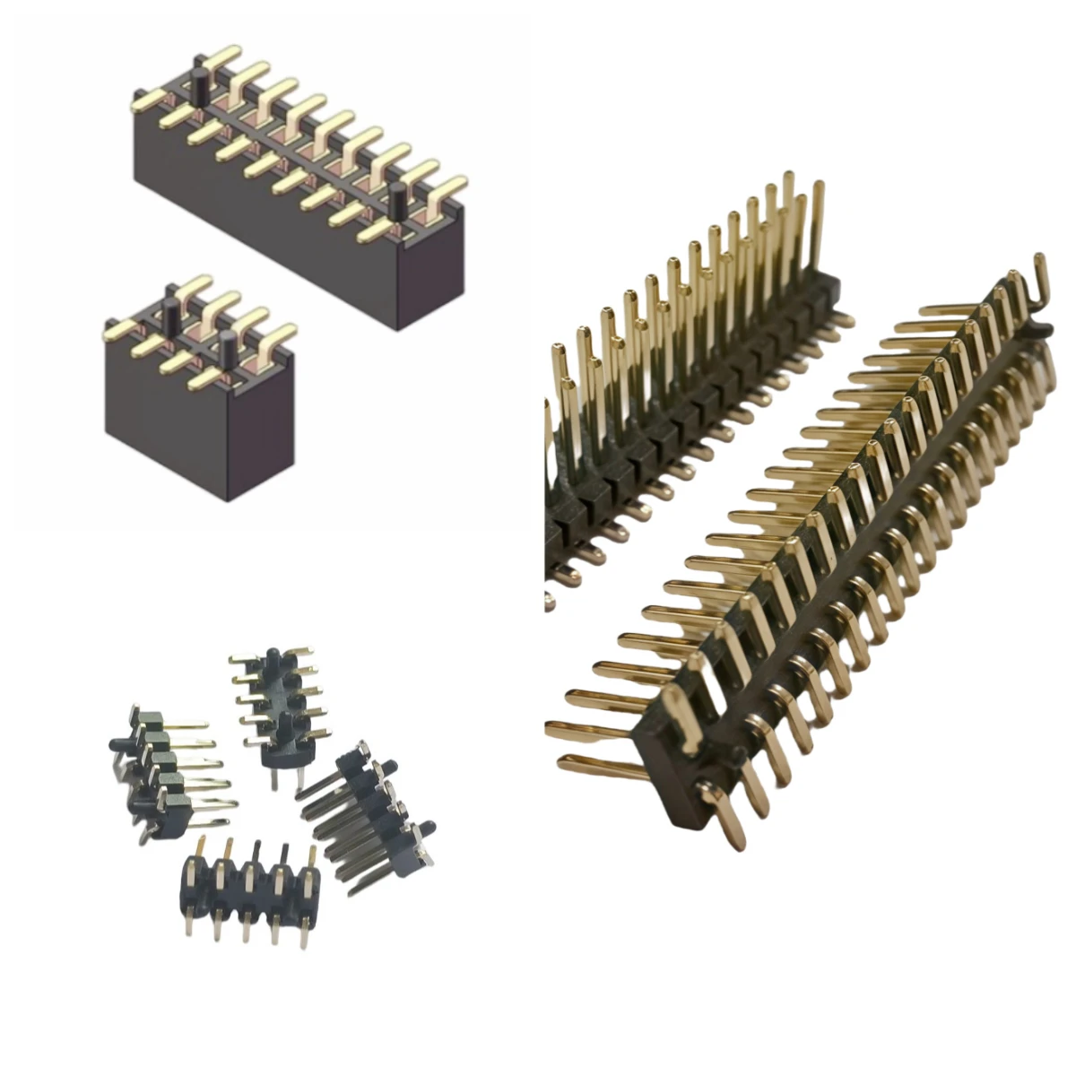 

100pcs 1.27mm SMT wt Guide Post Dual SMD Pin Header Gold-plated 2*4/5/6/7/8/9/10/20/25Pin PH4.3 PCB Male Female Socket