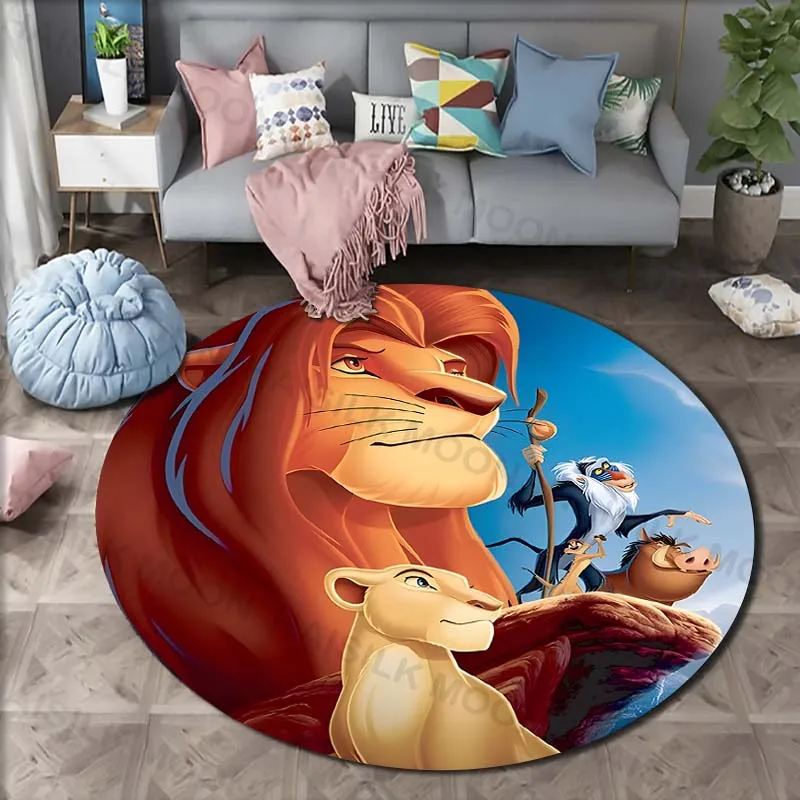 5 Sizes Disney The Lion King Printing Round Carpet Living Room Bedroom Table and Chair Sofa Decorative Carpet and Rug Play Mat