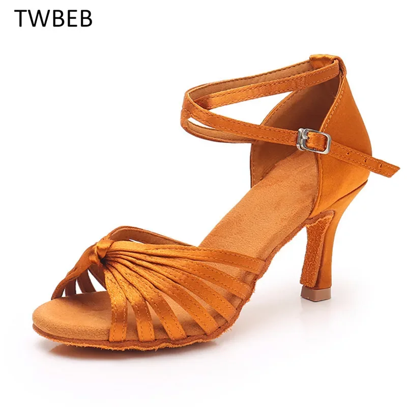 

Women Ballroom Dance Shoes Girls Latin Modern Tango Salsa Dance Shoes Ladies High Heel Soft Bottom Dance Shoes Hot Selling Black