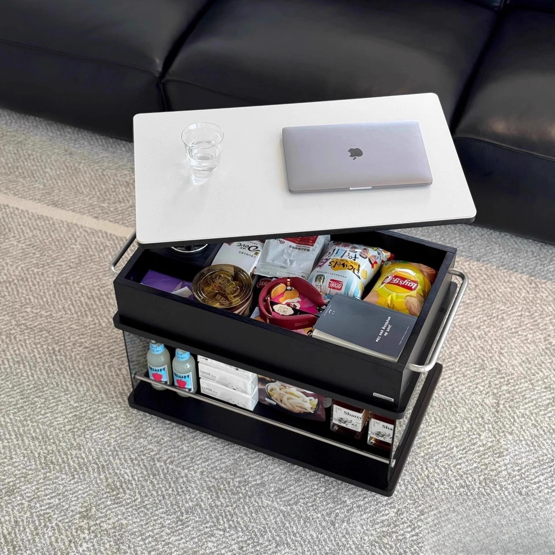 Light luxury solid wood liftable coffee table living room household small apartment balcony tea table
