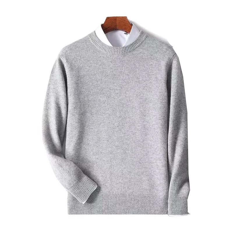 Hot Cashmere Blended Sweater O-neck Pullovers Men\'s Knitted Shirt Korean Homme Hiver Tops casaco de malha 6XL Big Size Merino