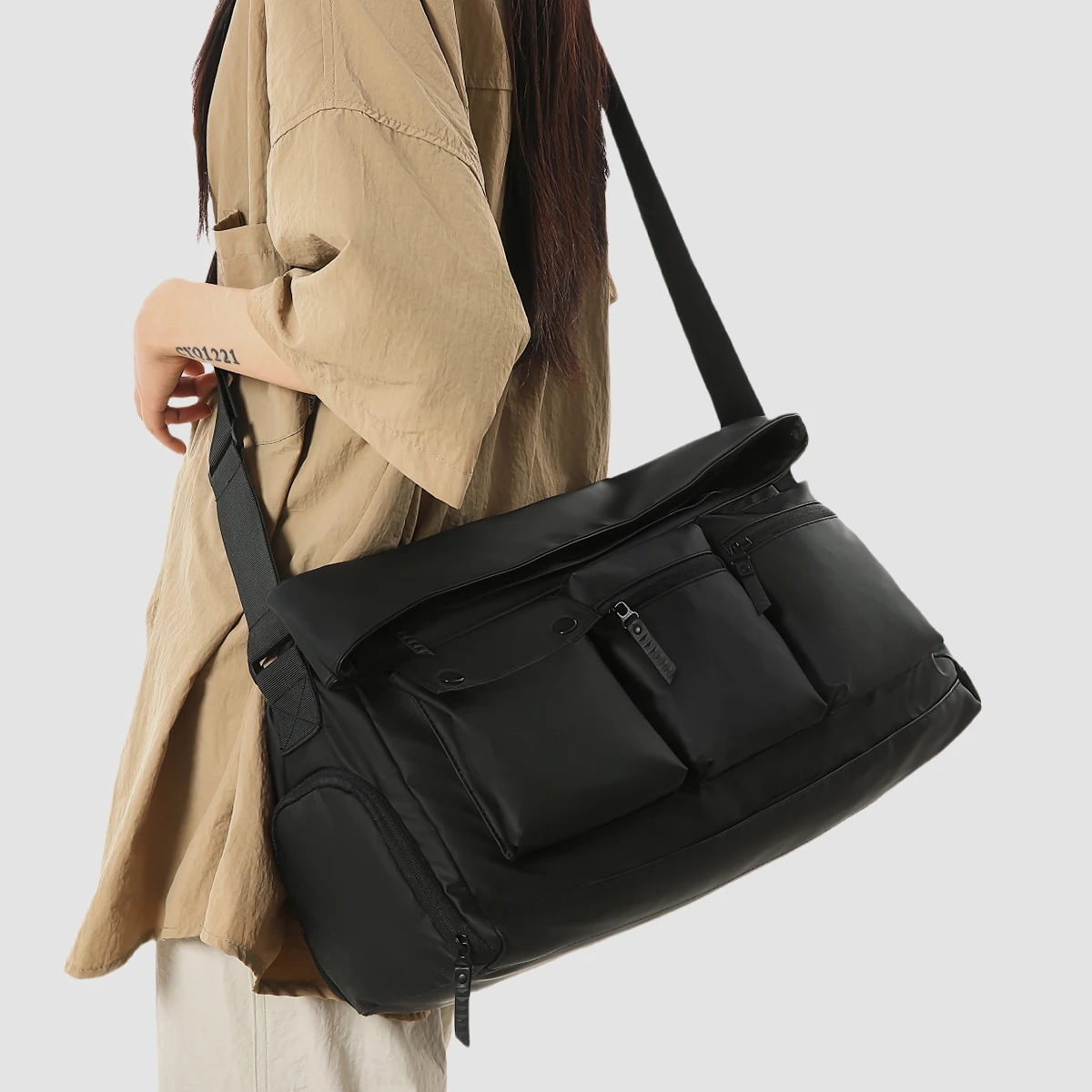 

Дорожная сумка Мужская сумка большой вместимости для путешествий на короткие расстояния Сумка для деловых поездок Посадковая сумка Сумка для багажа Легкая спортивная сумка через плечо Мужская походная работа