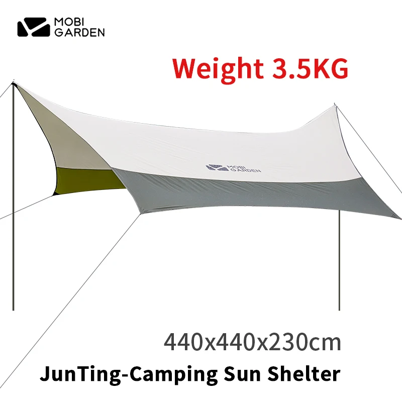 MOBI GARDEN JunTing Outdoor Rhombus Sun Shelter Tent 210T Polyester 20㎡Large Area 19mm Thick Iron Rod Camping Portable Sunshade