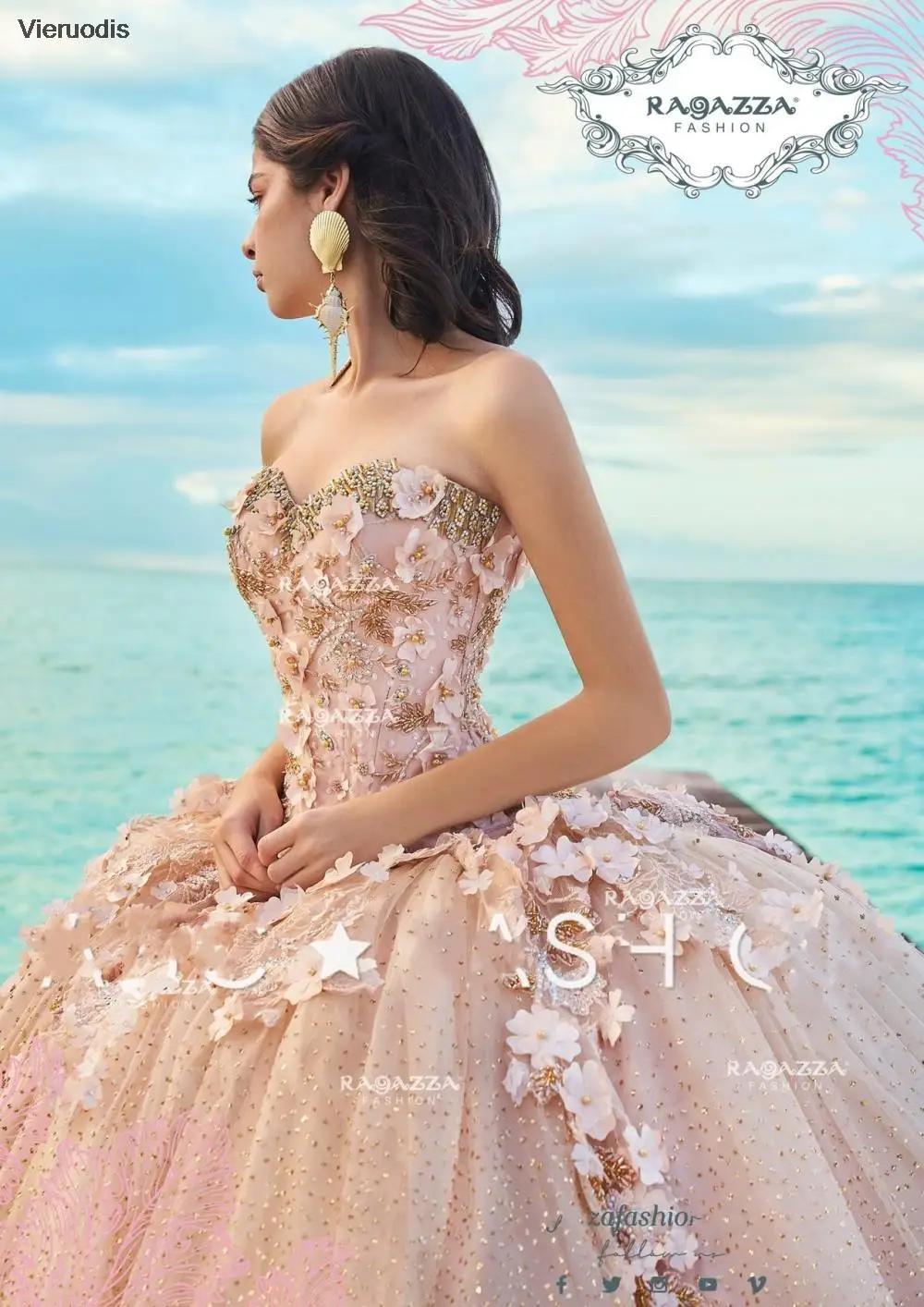 vestidos de 15 años 2020 Sweetheart Quinceanera Dresses Beaded Sequin 3D Flowers Floral Applique Sweet 16 Prom Dress