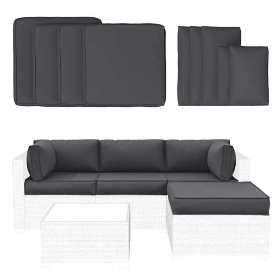 

9 Pcs Outdoor Patio Furniture Cushions Covers Replacement Waterproof and Fadeness for 5 Pack Outdoor Couch Cushions Covers SetC