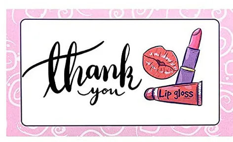 10-50 Pieces Liptick Thank You Card 2*3.5inch  Custom Card Small Business Gift Decoration Label Goods Follow Card