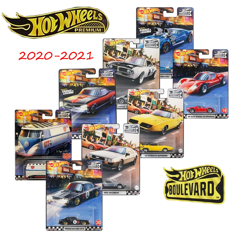 Mattel Hot Wheels 1/64 2020-2021 Boulevard serie premium Porsche 964 DMC DeLorean juguetes de coches coleccionables vehículo fundido a presión