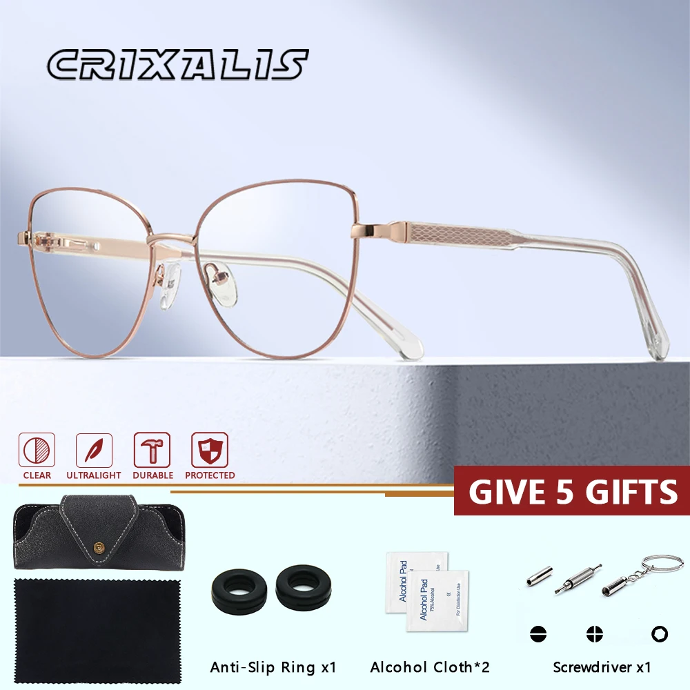 

CRIXALIS, новые поступления, женские очки по рецепту, высококачественные металлические фотохромные оптические очки с блокировкой синего света UV400