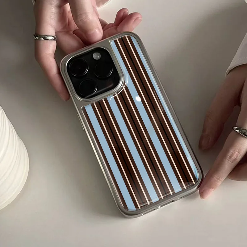 Hochwertige Handyhülle mit vertikaler Körnung für iPhone 11/12/13/14/15/16/17 Pro Max AIR PLUS Hydrogel-Schale