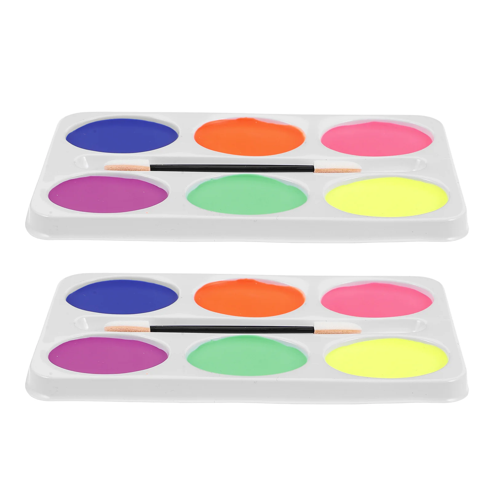 2 pezzi 6 colori tavolozza di colori a olio pulizia rapida uso versatile per feste e spettacoli per bambini pittura a olio per il viso