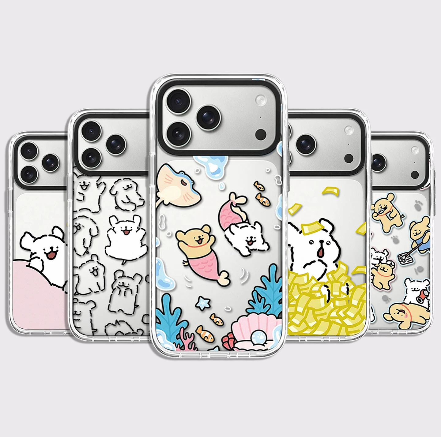 Cartoon Dog Cleaning White Border Magnetic Phone Case Cover for IPhone 13 14 15 16 17 Pro Max Case for IPhone Air
