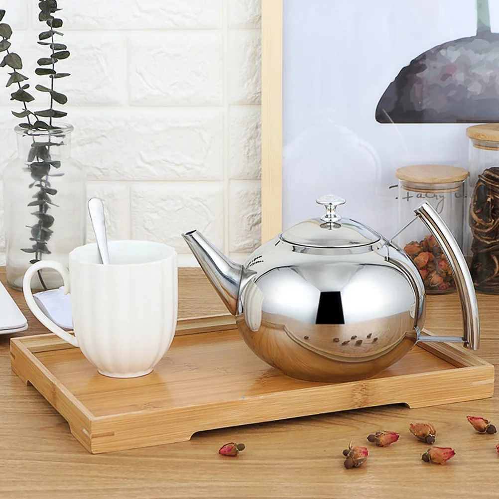 

Stainless Steel Tea Pot 304 1.0L Glossy Finish Curvy Handle Easy Grip Modern Design For Home Kitchen Coffee Pot Tea