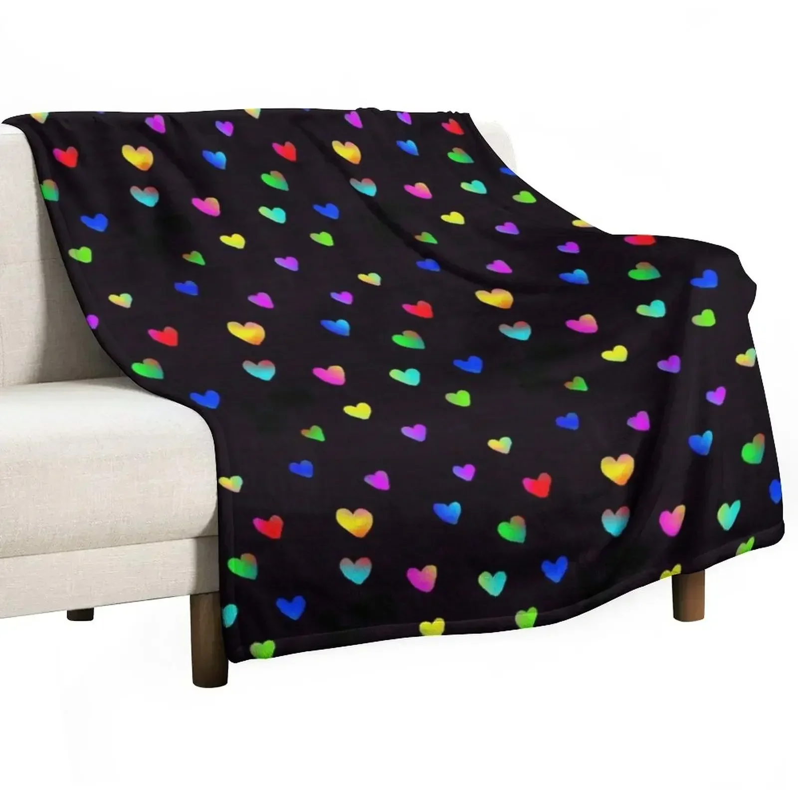 

Colorful Heart Sketch Throw Blanket Year Round Soft Comfortable Blanket for Home