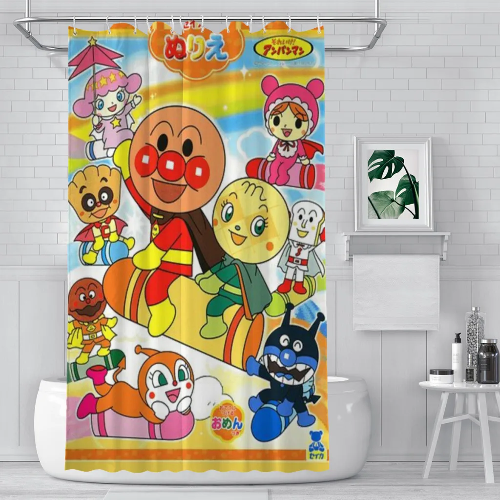 

Cute Anpanman Cartoon Shower Curtain Bathroom Decoration Shower Curtain Birthday Gift