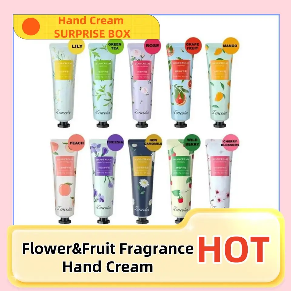 Hand Cream Surprise Box Flower & Fruit Fragrance Anti Chapping Plant Essence Care Moisturizing Hand Cream Winter Hand Care