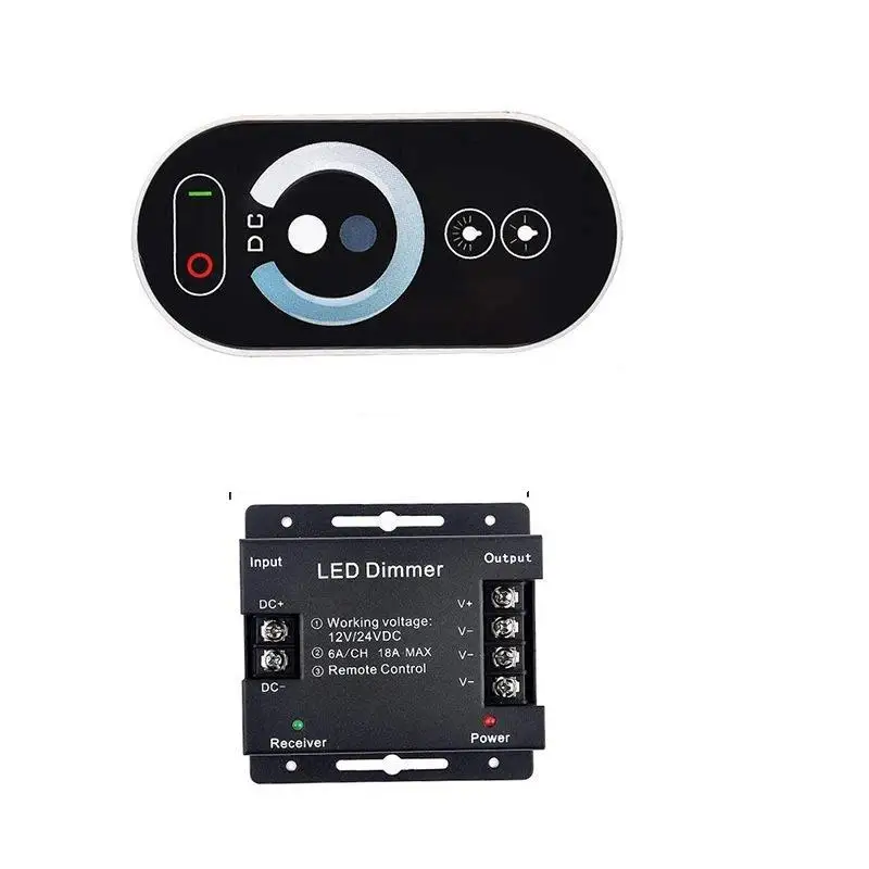 LED Strip Touch Dimmer Controller 6 Key Monochrome Memory Function for Kitchen Under Cabinet Lighting 1 Pack