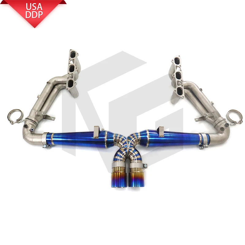 

ING titanium alloy full set exhaust system catback for Porsche 911 992 GT3 (custom small flange)