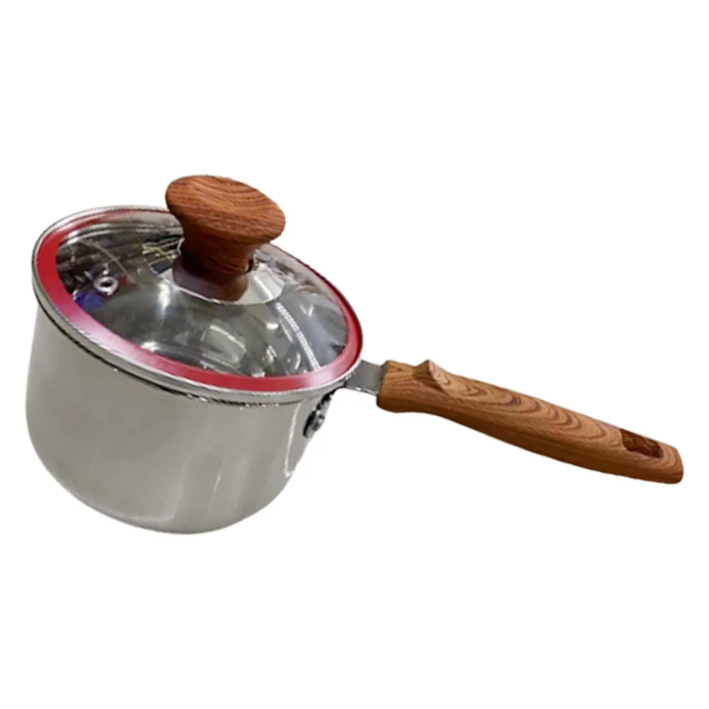 

Stainless Steel Milk Pot Multipurpose Cooking Saucepan Single Handle Heat Resistant Kitchen Cooking Pan for Soup Noodles Stew