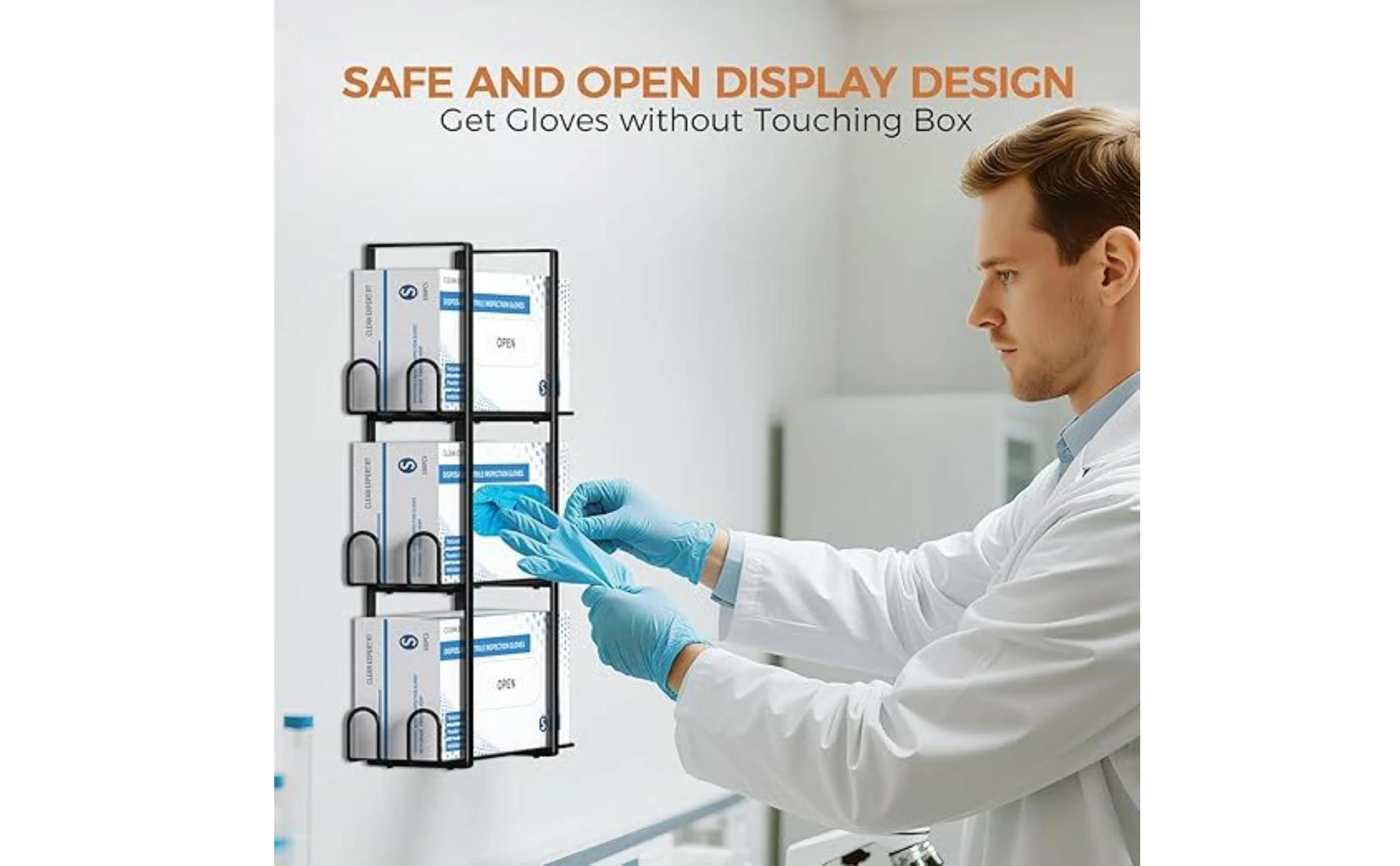 Wall-Mounted Storage Rack Space-Saving Three-Tier Storage Rack Wall-Mounted Organizer Narrow Slim for Labs, Kitchens