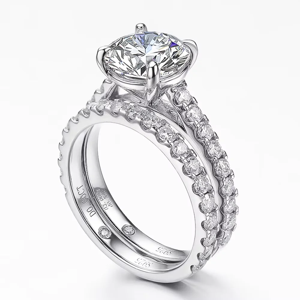 Serenity 3ct D Farbe Moissanit Ringe Für Frauen Geschenk 100% S925 Sterling Silber Funkelnden Labor Diamant Ewigkeit Ringe Edlen schmuck