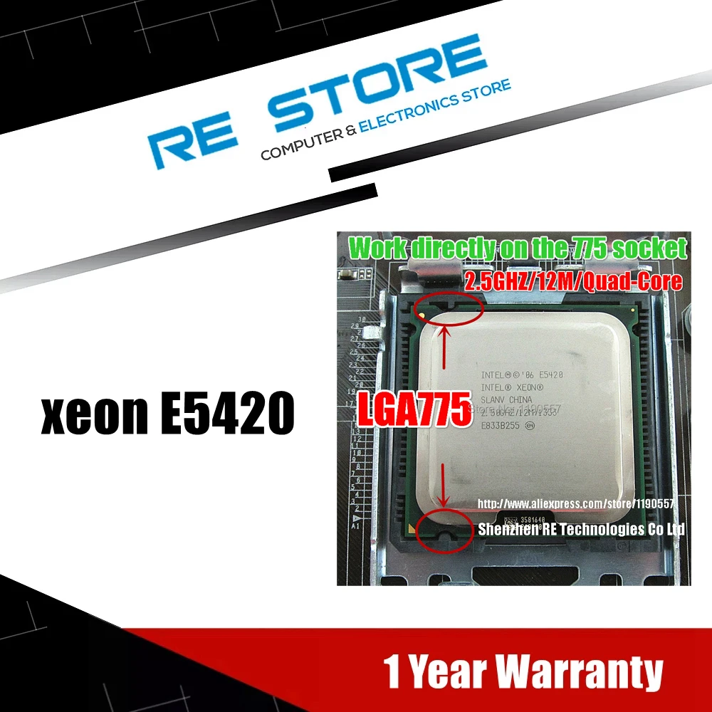 Intel Xeon E5420 2.5GHz Processor Work on LGA 775 motherboard