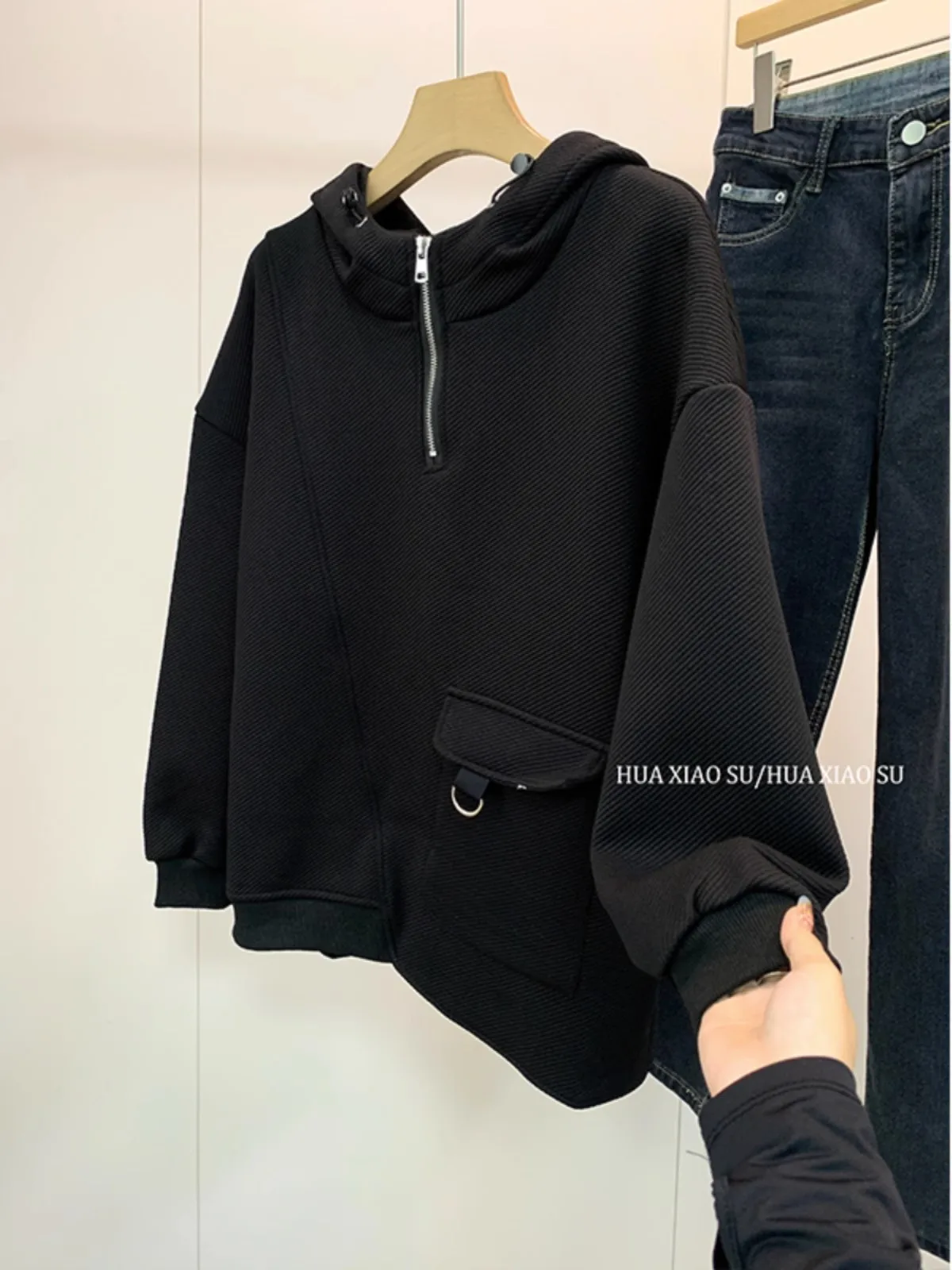 Oversized Hooded Fashion Pullover Hoodie  Autumn Warm Unisex Tops Casual Fashion Sports Streetwear Boyfriend Style Hoodie