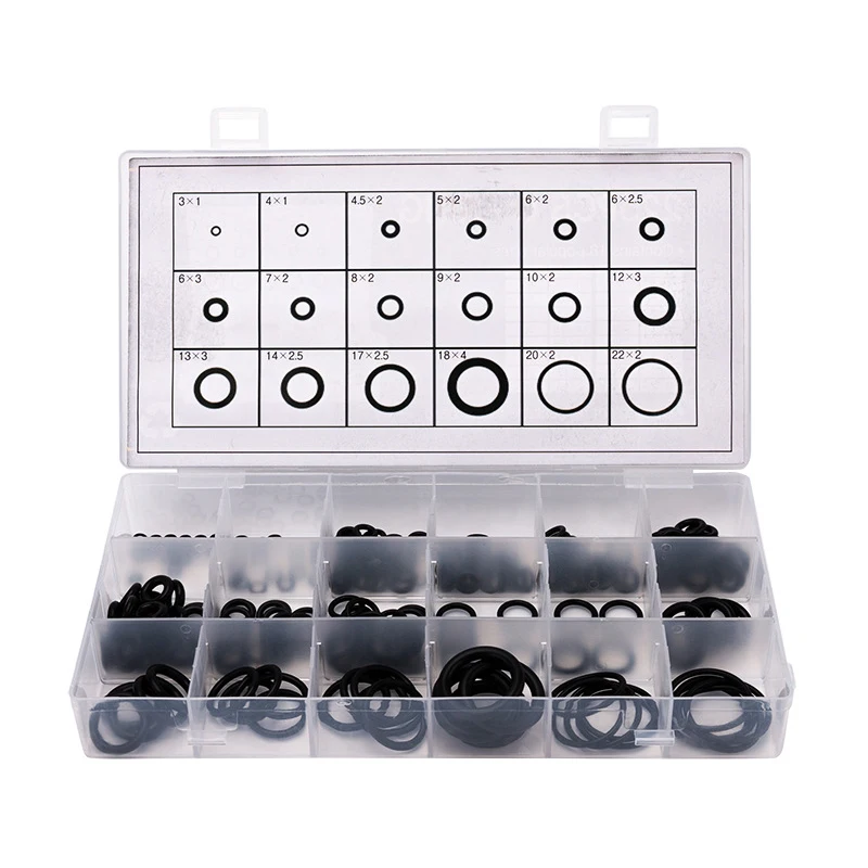 225 Pcs Rubber O Rings Set 18 Sizes Universal O-Ring Gaskets Seal Kit for Plumbing Tap Washers Pressure Washers Garden Tap Kit