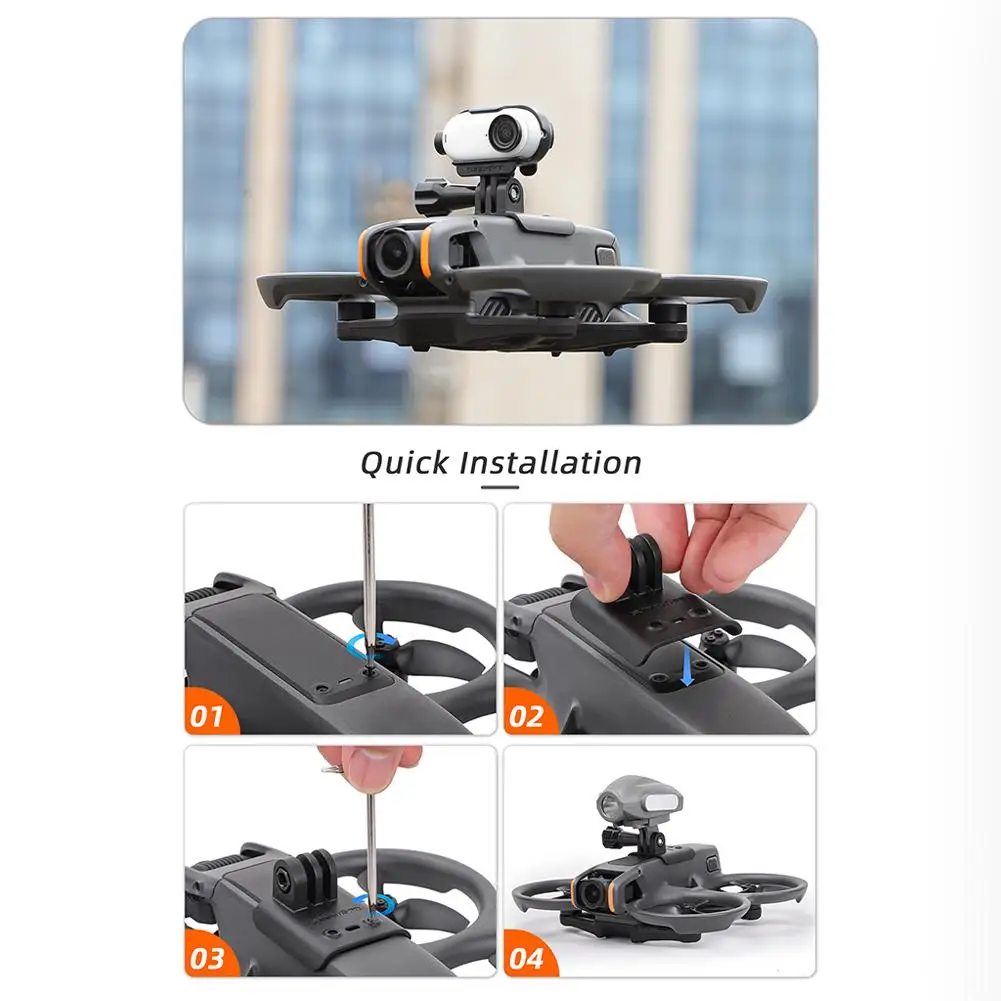 For DJI Avata 2 Extension Bracket For Insta360 Action Camera Mounting Top Fixing Adapter Holder For DJI Avata2 Drone Accessory