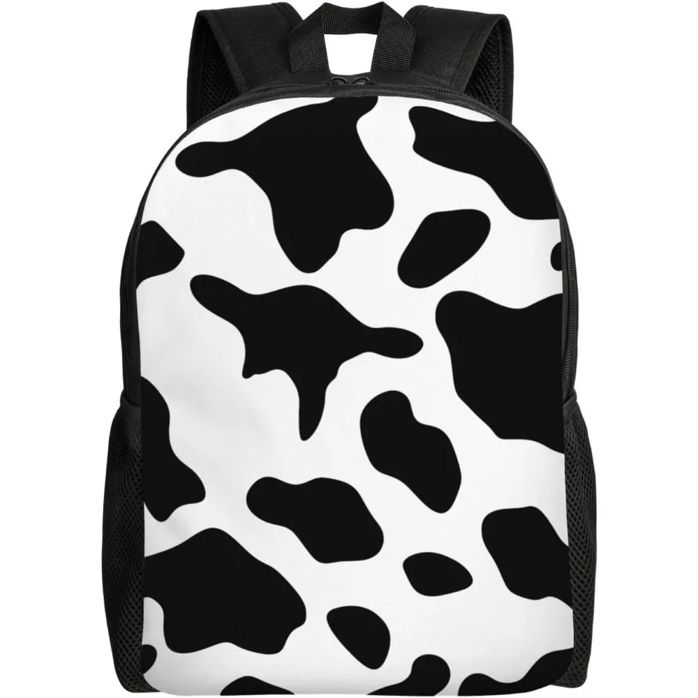 

Black And White Cow Print Laptop Backpack For Women Men College Backpack Work Business Computer Bag Lightweight Bookbag Teacher