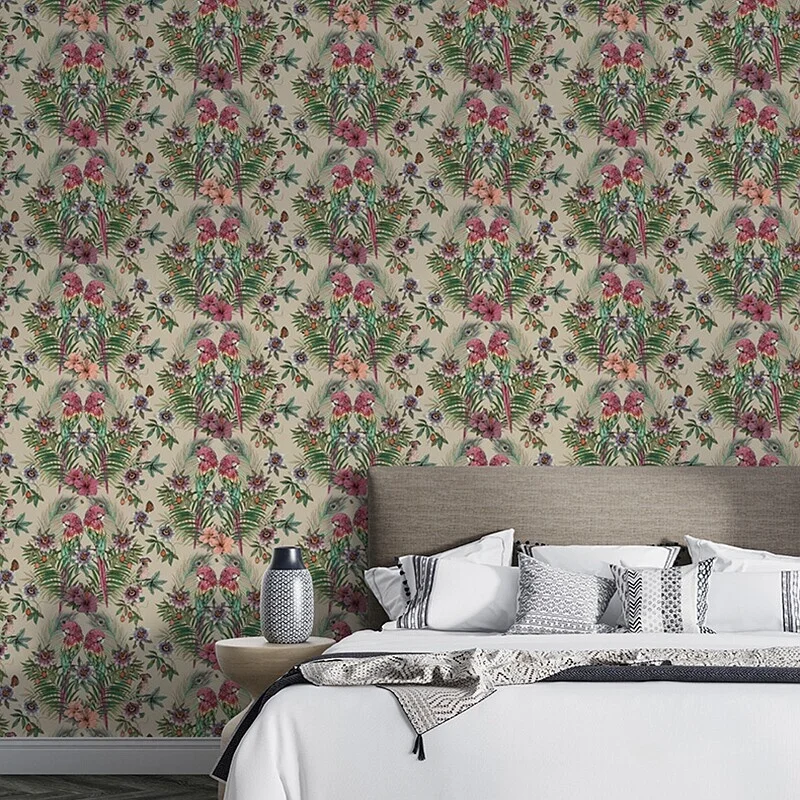 Customized wallpaper American retro countryside flower and bird living room bedroom background wall decoration 3d wallpaper