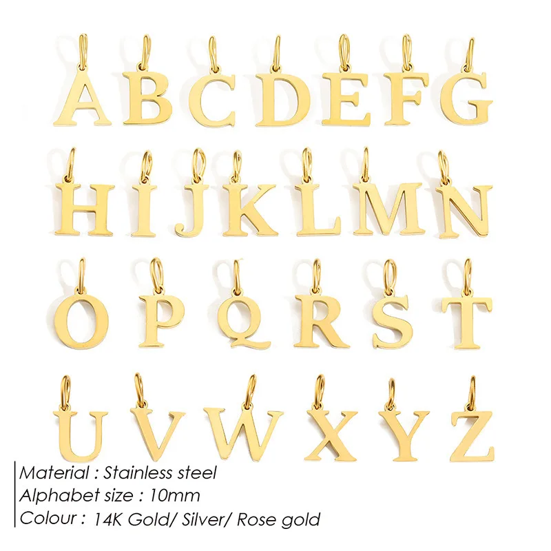 CARLIDANA 26-letters bedels set hart zirkoon parel eerste A-Z alfabet letter vergulde roestvrijstalen hangers voor doe-het-zelf