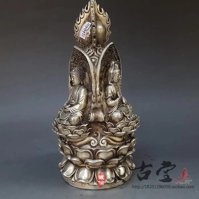 Special Price Antique Copper Three Sided Buddha Ornaments, Guanyin Tathagata Earth Collection, Three Sided Copper Statues For Wo