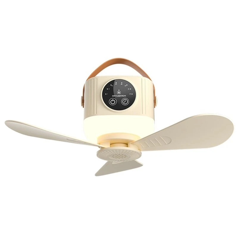 

BAAN-Portable Rechargeable 7200Mah Wireless Ceiling Fan With Light USB Charging Hanging Fan For Student Dorm Bed Outdoor Camping