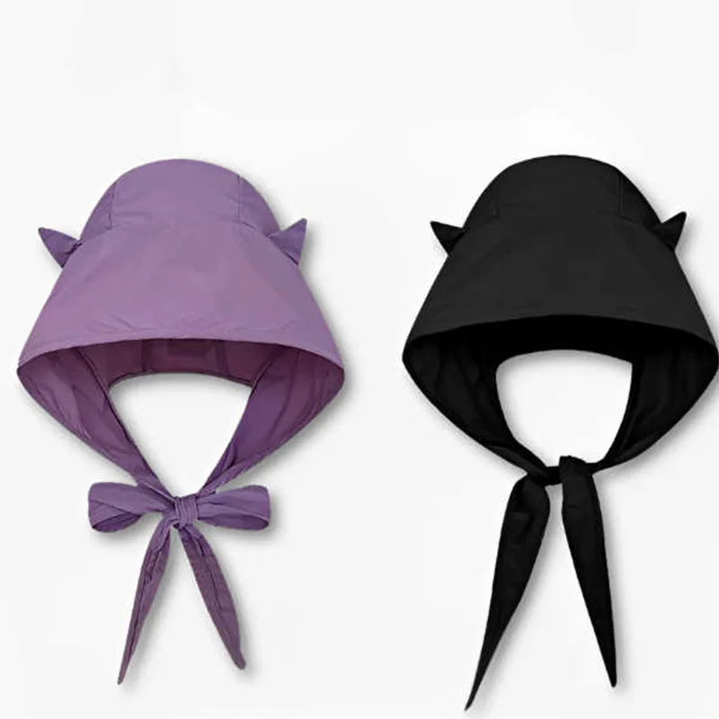 

Summer Hats Women's Spring and Summer Funny Little Devil Sun Hat Solid Color Versatile Sun Hat Quick Drying Hats