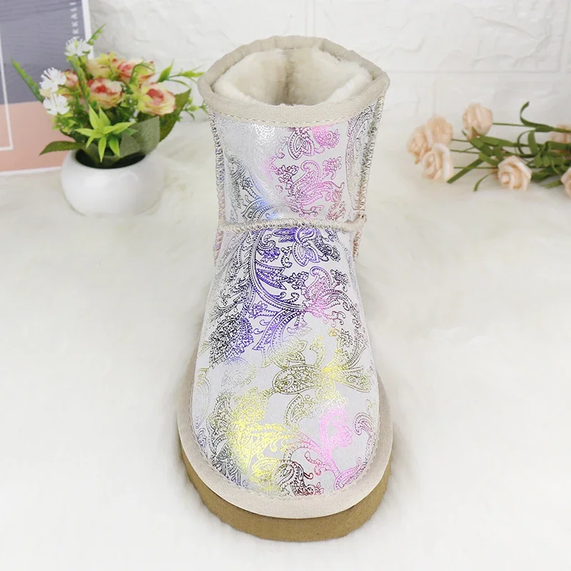 New High Quality Australia Boots Genuine Leather Snow Boots Fashion Warm Winter Boots Ladies Ankle Boots Women Shoes