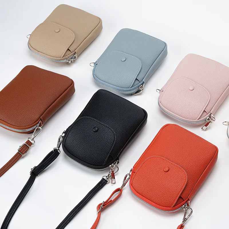 

2025 Summer Shoulder Crossbody Bags For Women Solid Color Cell Phone Bags Pu Leather Ladies Small Crossbody Bags