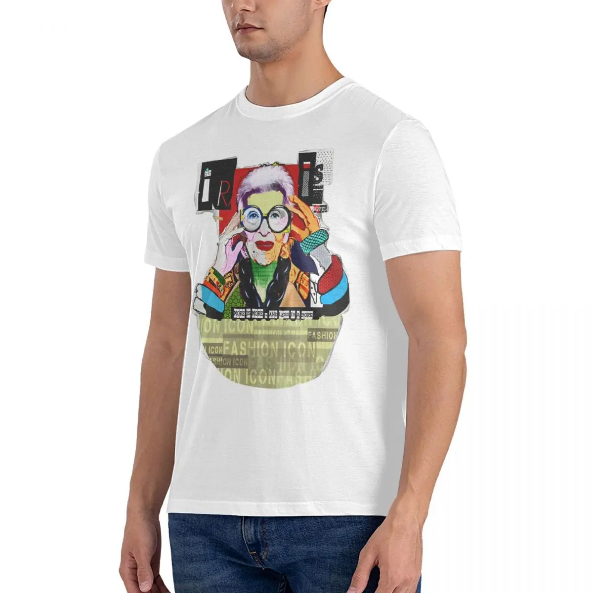 Men's Fashion Icon T Shirts Iris Apfel 100% Cotton Clothing Amazing Short Sleeve Round Neck Tee Shirt Gift Idea T-Shirt