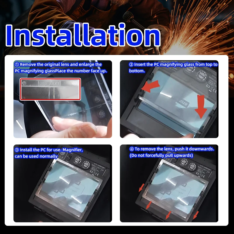 Welding tools PC lens Transparent PC material 075/1.0/1.5/2.0/2.5/3.0 Diopter Welding Helmet Mask Glass Magnifier Lens Eye-Prot