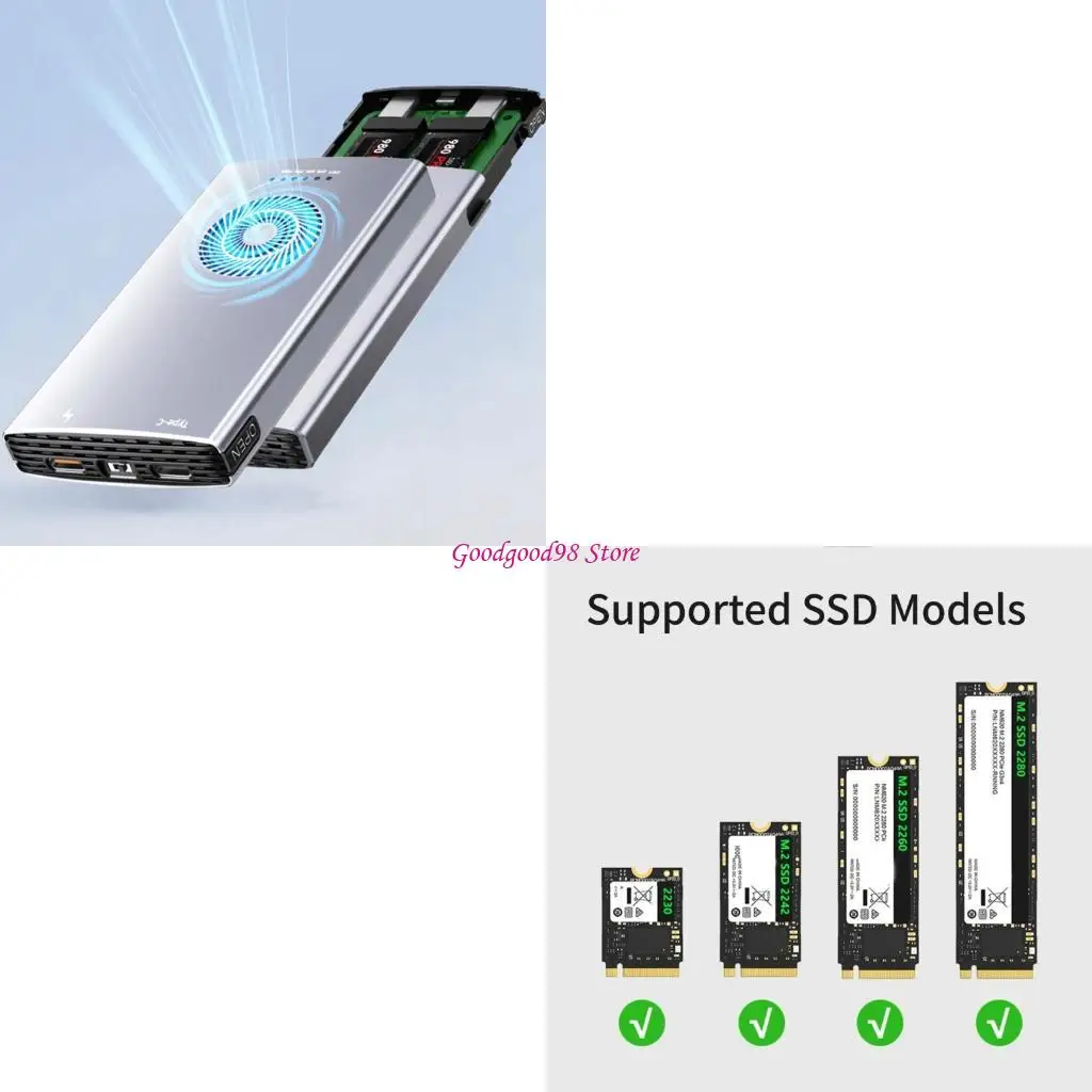

Два залива M.2 NVME SSDS в корпусах алюминиевые сплавы Внешние привод док