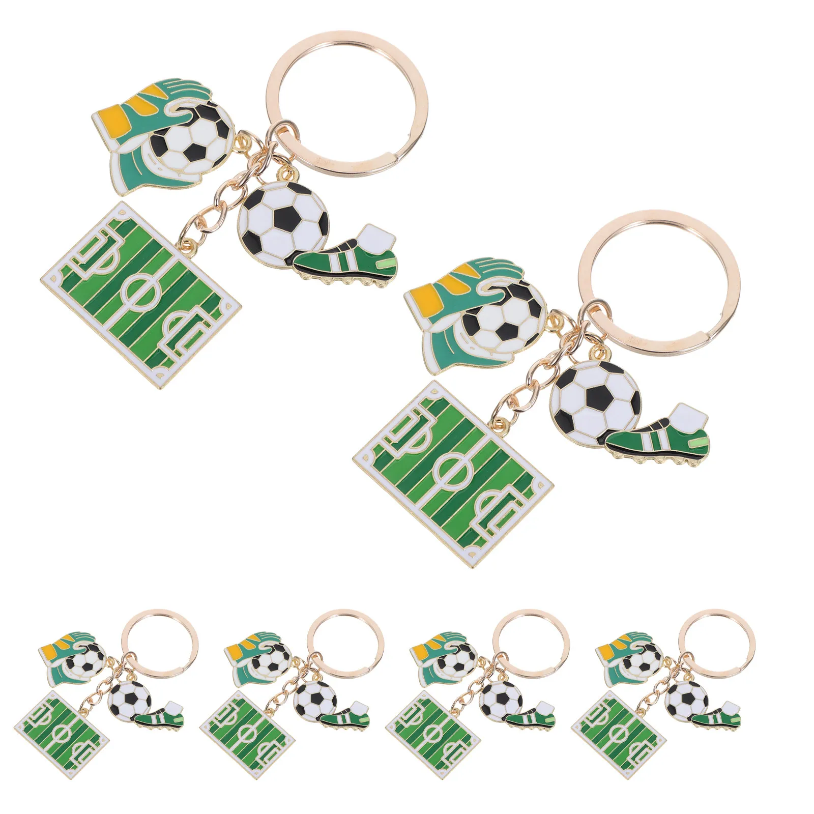 6Pcs Soccer Keychain Set Metal Football Pendant Party Bag Fillers Novelty Sports Birthday Favors Football Party Bag Fillers