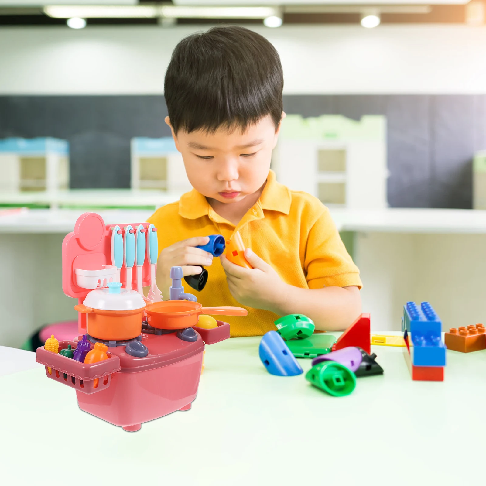 

Simulation Kitchen Tableware Cooking Toys Kitchenware for Kids Sense Development